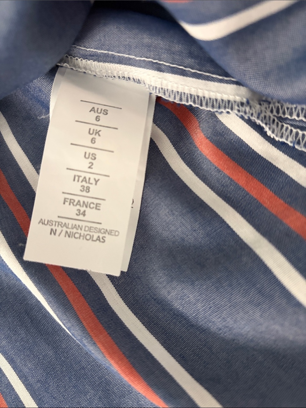 NICHOLAS Navy, White & Rust Striped Cold-Shoulder Top - Picture 4 of 13